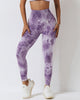 Women Seamless High Waist Tie-dye Slim Fitness Workout Leggings S-L