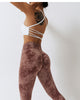 Women Seamless High Waist Tie-dye Slim Fitness Workout Leggings S-L