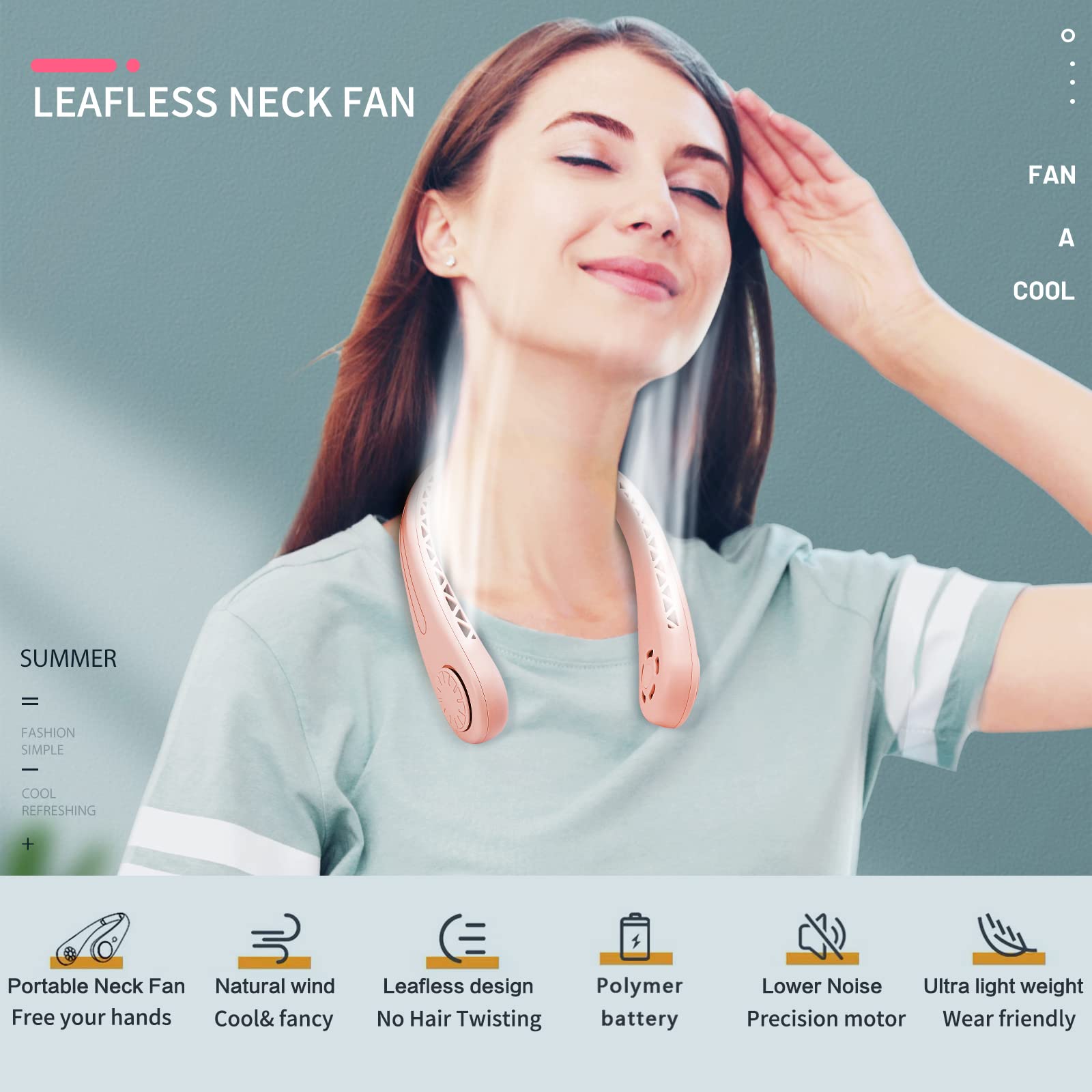 ☀️Mother's Day Sale 46% OFF🔥 - Summer Portable Neck Fan
