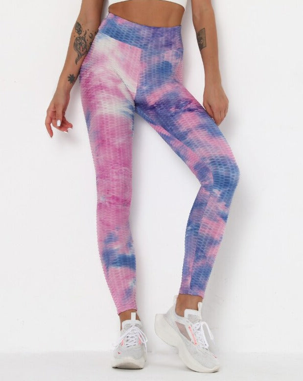 Women New High Waist Leggings Women Tie-dye Fitness Leggings Sexy Push Up Anti Cellulite Leggings Workout Sport Leggings OM9251