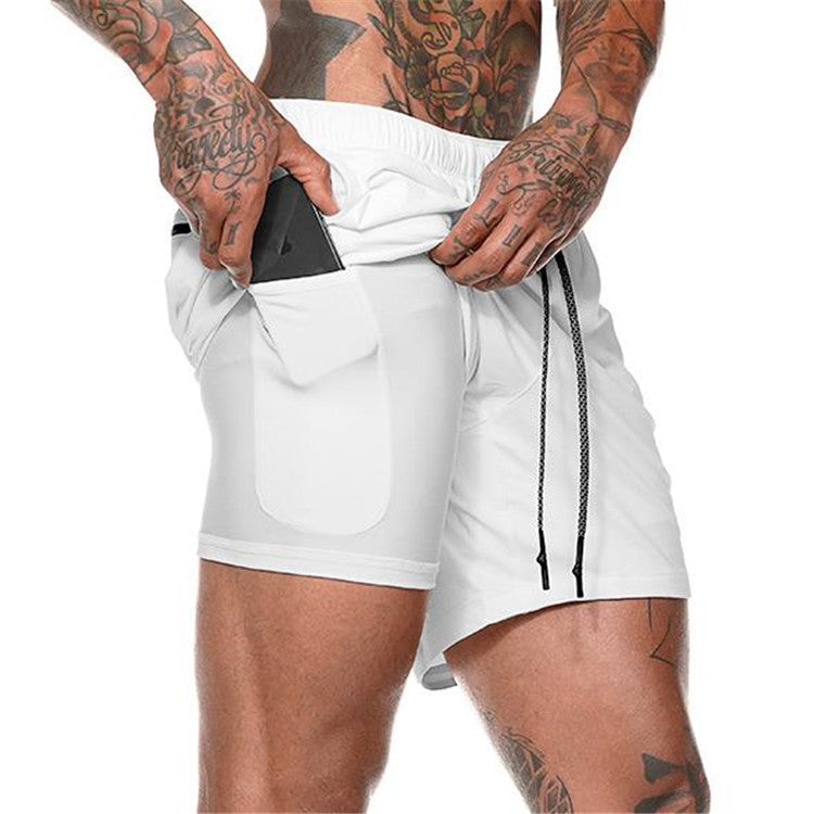 Fashion Hot NEW Men's Running Shorts Men 2 in 1 Sports Shorts Male Double-Deck Quick Drying Sports men Shorts Jogging Gym Shorts men OM9230 YD20001