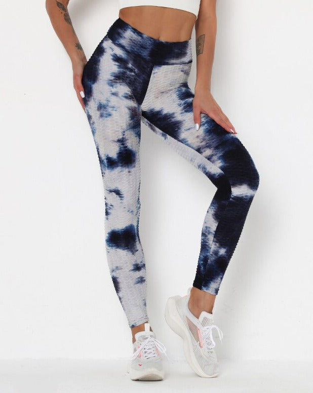 Women New High Waist Leggings Women Tie-dye Fitness Leggings Sexy Push Up Anti Cellulite Leggings Workout Sport Leggings OM9251