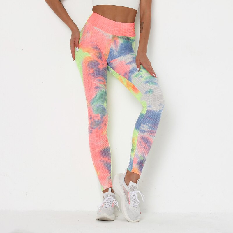 Women New High Waist Leggings Women Tie-dye Fitness Leggings Sexy Push Up Anti Cellulite Leggings Workout Sport Leggings OM9251
