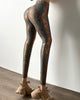 High Waist Fitness Leggings Tight-Fitting Elastic Bronzing Anti Cellulite Snake Peach Buttocks Legging Sport Women YJ10075