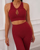 Fashion Women Solid Color Hollow Out Bra High Waist No Embarrassing Line Sports Leggings S-L