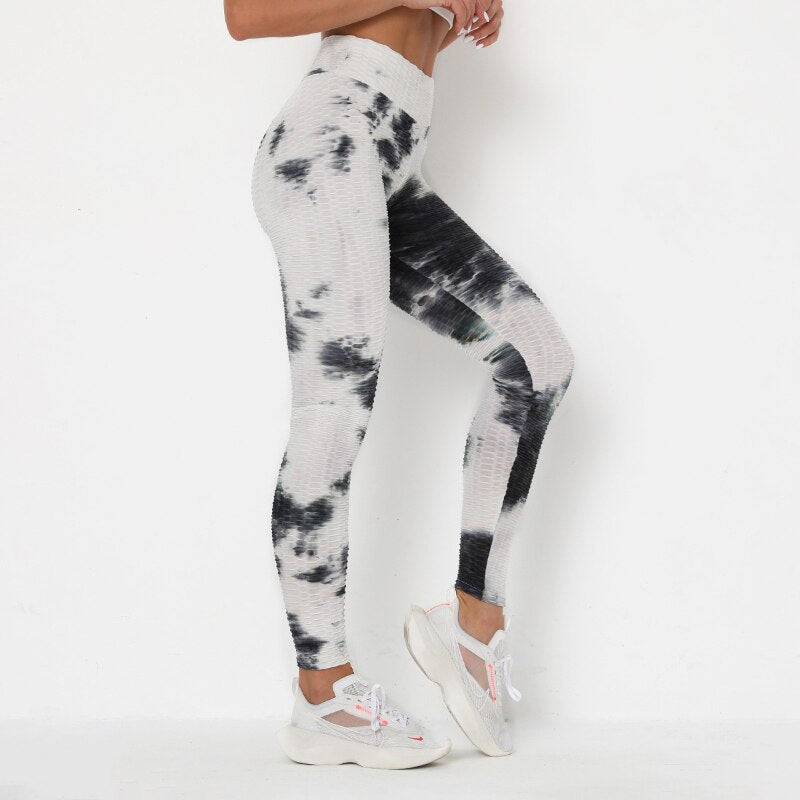 Women New High Waist Leggings Women Tie-dye Fitness Leggings Sexy Push Up Anti Cellulite Leggings Workout Sport Leggings OM9251