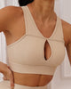 Fashion Women Solid Color Hollow Out Bra High Waist No Embarrassing Line Sports Leggings S-L