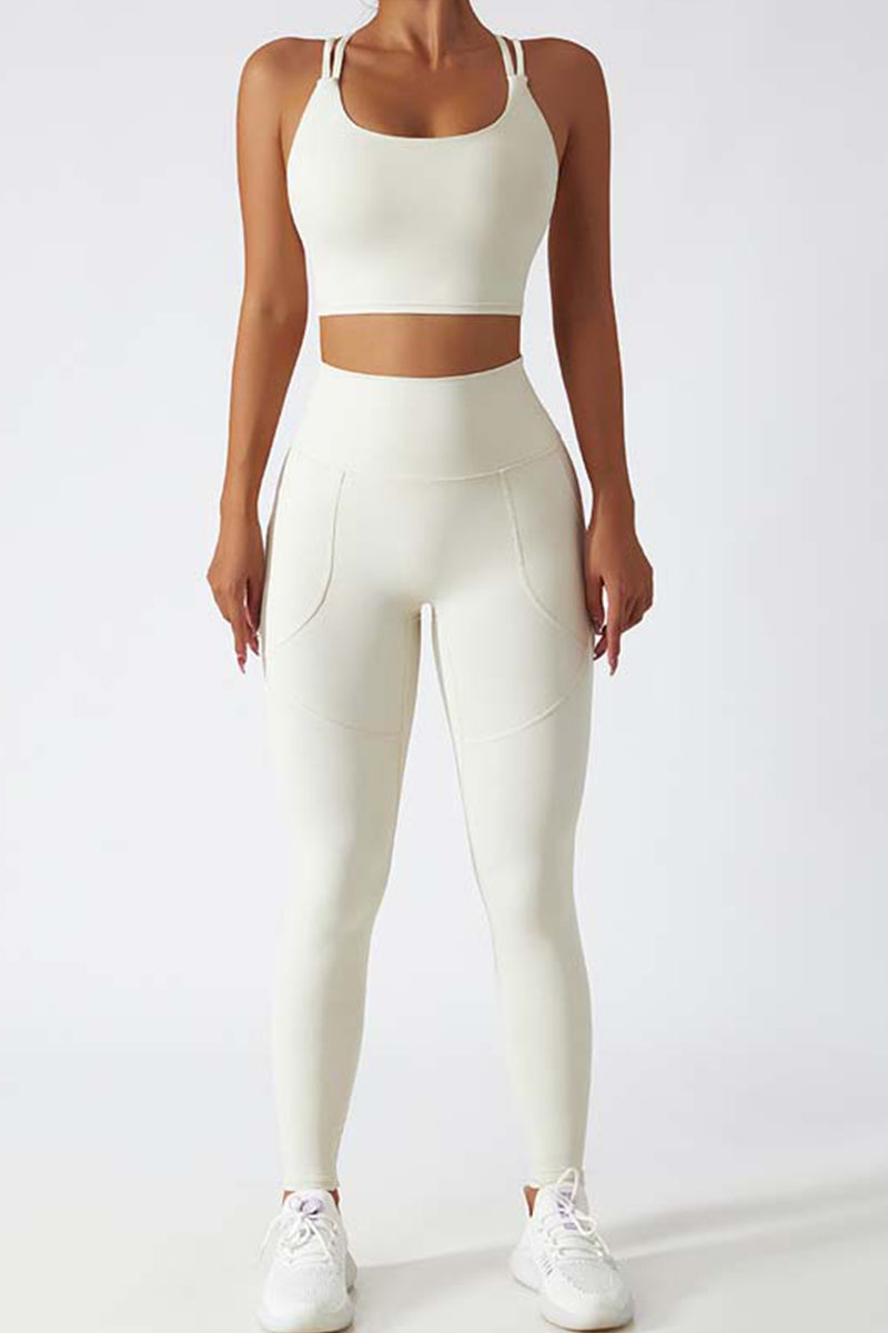Maxpieny™ Quick-drying White Camphora Leggings with Pockets