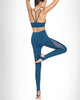 Women's Yoga Set Naked-Feel Fitness Sports Bras+Gym Leggings  Lace Breathable Running Workout Suit 2 Piece Female Sportswear