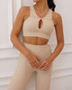 Fashion Women Solid Color Hollow Out Bra High Waist No Embarrassing Line Sports Leggings S-L