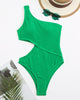Single Shoulder Women Hollow Out One Piece Swimsuit S-XL