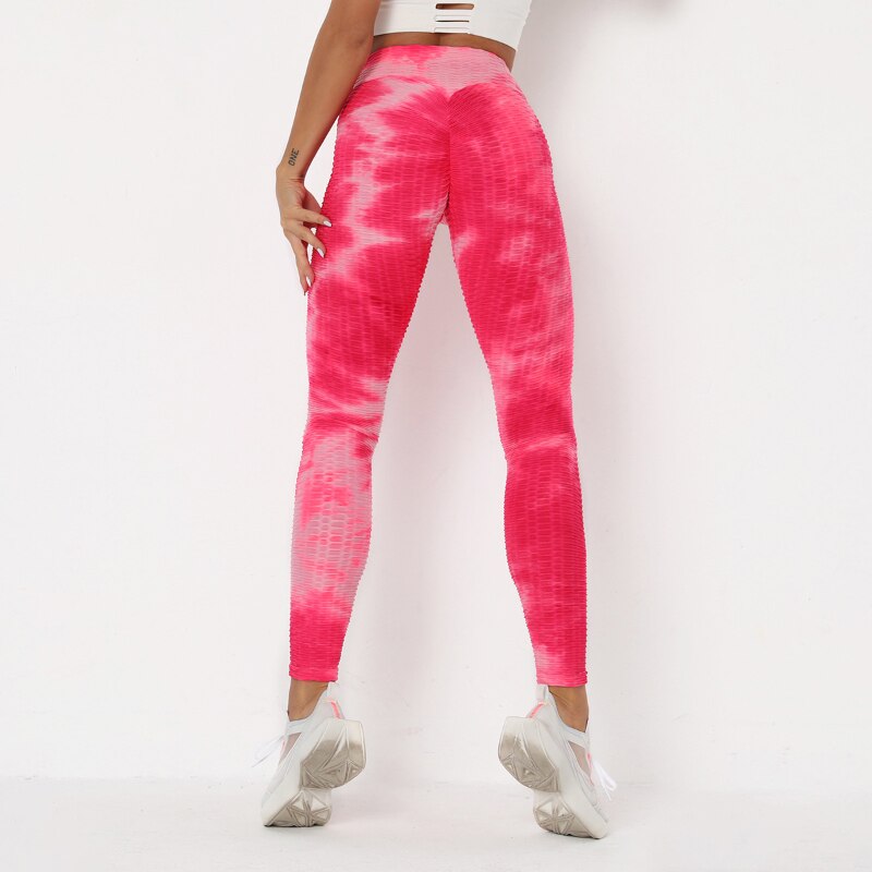 Women New High Waist Leggings Women Tie-dye Fitness Leggings Sexy Push Up Anti Cellulite Leggings Workout Sport Leggings OM9251