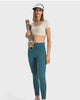 Women Solid Color High Waist Breathable Yoga Leggings 4-12