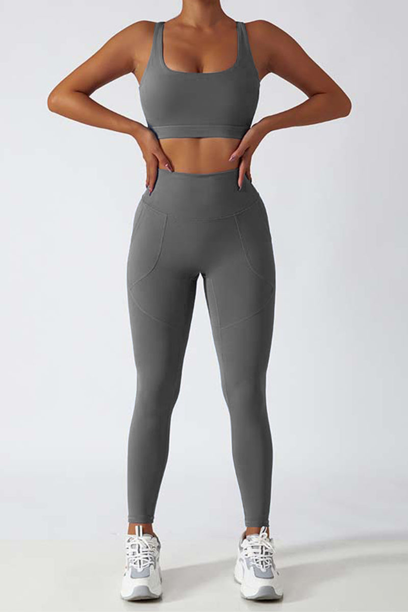 Maxpieny™ Quick-drying Grey Camphora Leggings with Pockets