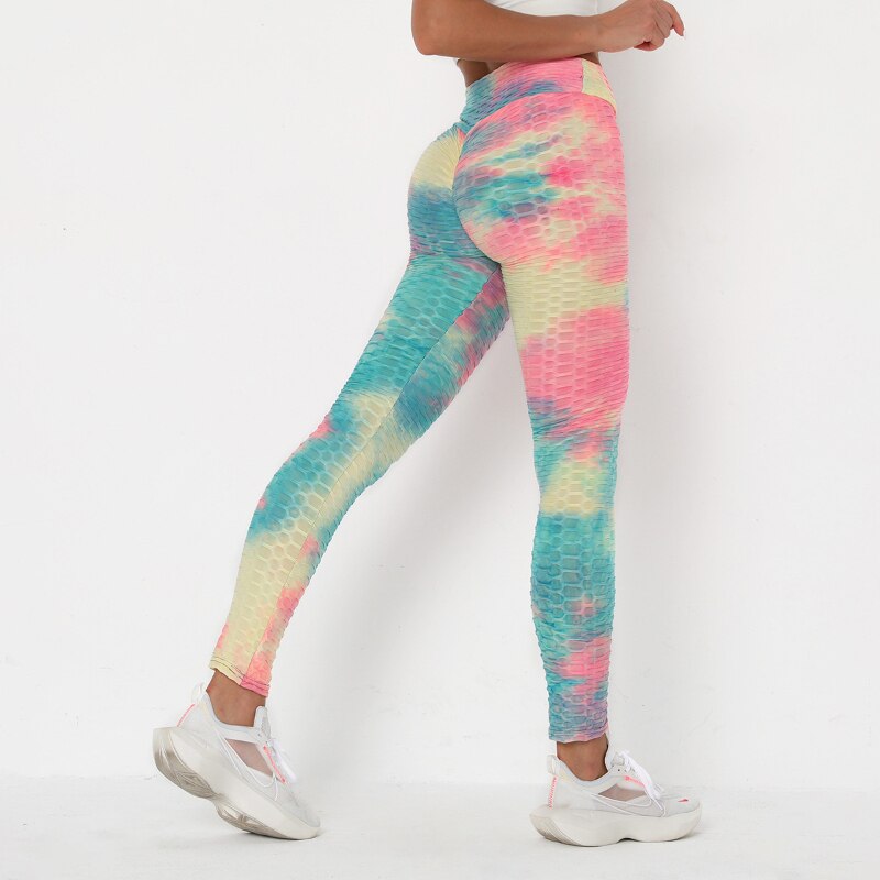 Women New High Waist Leggings Women Tie-dye Fitness Leggings Sexy Push Up Anti Cellulite Leggings Workout Sport Leggings OM9251