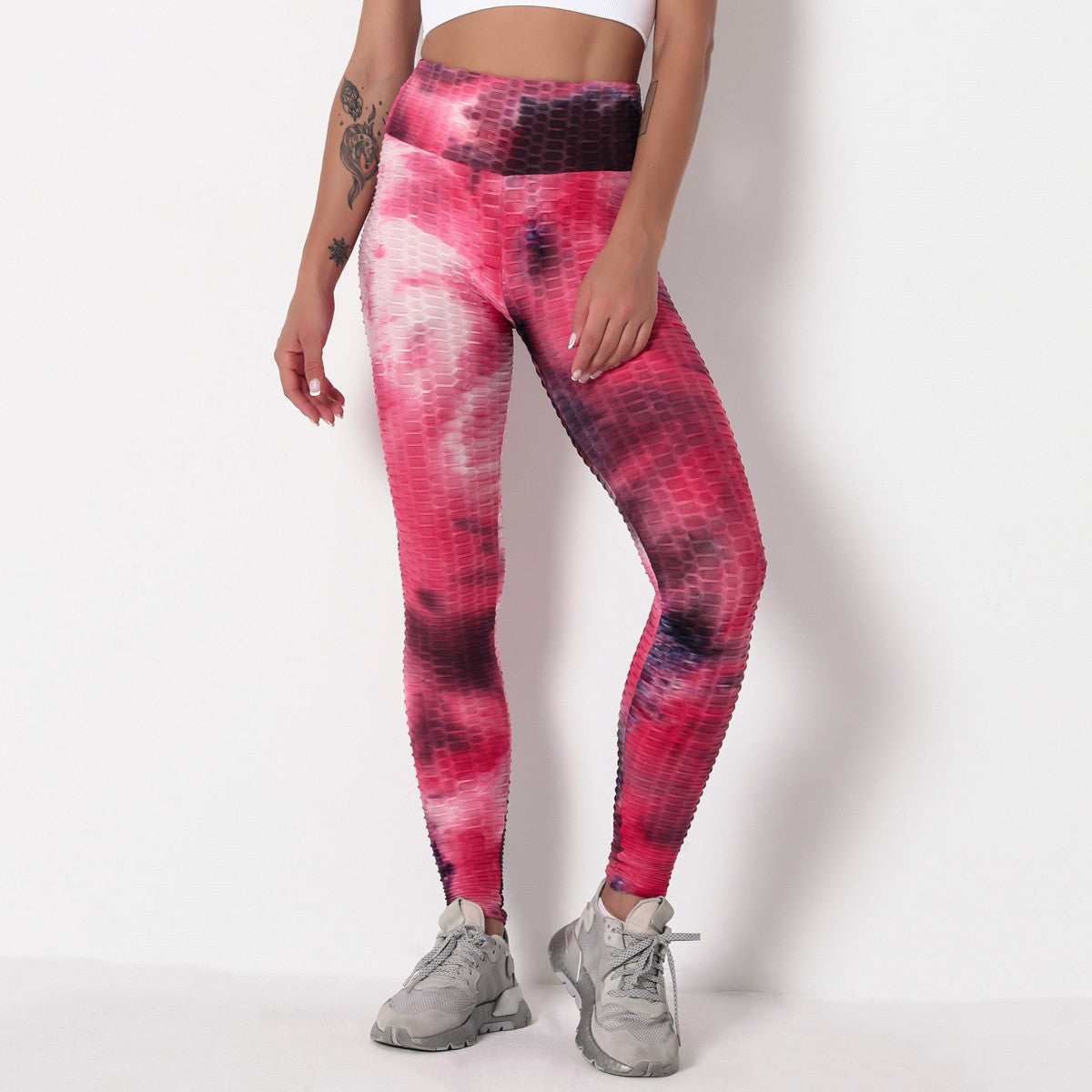 Women New High Waist Leggings Women Tie-dye Fitness Leggings Sexy Push Up Anti Cellulite Leggings Workout Sport Leggings OM9251