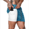 Fashion Hot NEW Men's Running Shorts Men 2 in 1 Sports Shorts Male Double-Deck Quick Drying Sports men Shorts Jogging Gym Shorts men OM9230 YD20001