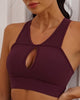 Fashion Women Solid Color Hollow Out Bra High Waist No Embarrassing Line Sports Leggings S-L