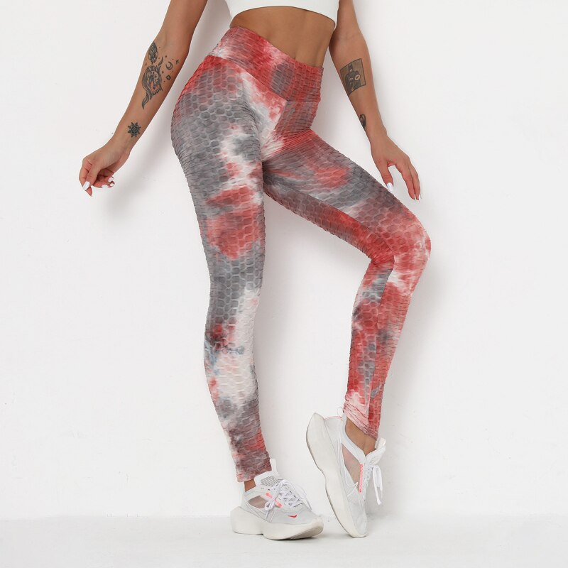 Women New High Waist Leggings Women Tie-dye Fitness Leggings Sexy Push Up Anti Cellulite Leggings Workout Sport Leggings OM9251