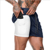 Fashion Hot NEW Men's Running Shorts Men 2 in 1 Sports Shorts Male Double-Deck Quick Drying Sports men Shorts Jogging Gym Shorts men OM9230 YD20001