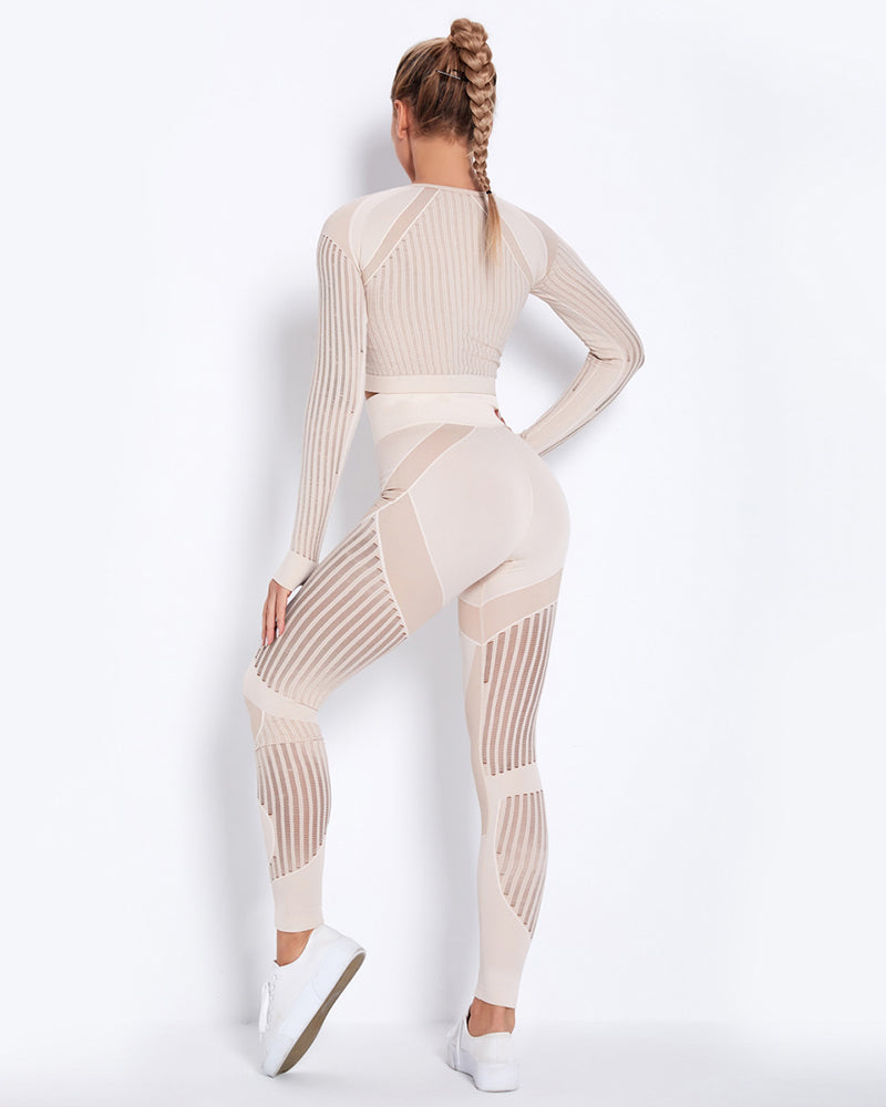 Hollow Out Seamless Yoga Set Sport Outfits Women Black Two 2 Piece Crop Top Bra Leggings Workout Gym suit Fitness Sport Sets