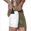 Fashion Hot NEW Men's Running Shorts Men 2 in 1 Sports Shorts Male Double-Deck Quick Drying Sports men Shorts Jogging Gym Shorts men OM9230 YD20001
