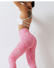 Women Seamless High Waist Tie-dye Slim Fitness Workout Leggings S-L