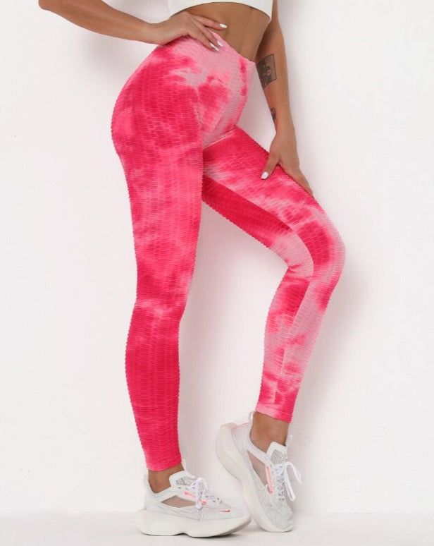 Women New High Waist Leggings Women Tie-dye Fitness Leggings Sexy Push Up Anti Cellulite Leggings Workout Sport Leggings OM9251